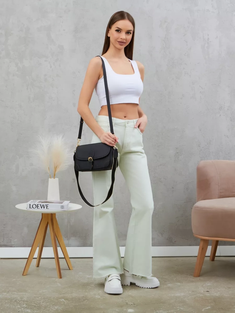 Женская кожаная сумка Paul Rayner black 6333