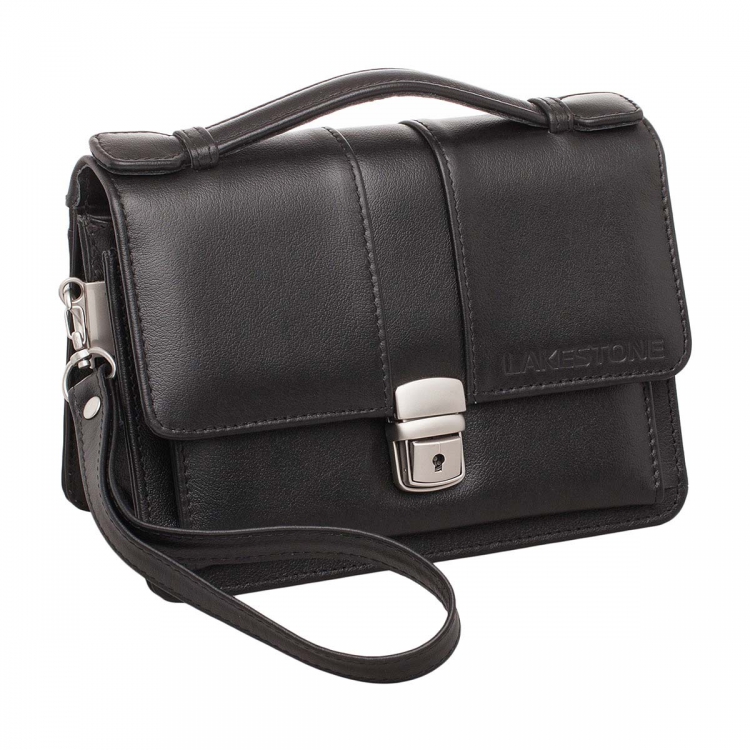 Барсетка мужская из натуральной кожи Alford Black