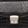 Стильная барсетка мужская из кожи под рептилию Clark Black Caiman