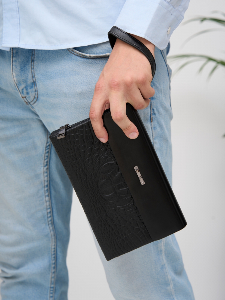 Элегантный мужской клатч из кожи под рептилию Paul Rayner 0351505-1