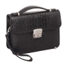 Барсетка мужская из кожи под рептилию Foxcote Black Caiman