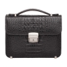 Барсетка мужская из кожи под рептилию Foxcote Black Caiman