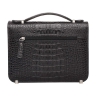 Барсетка мужская из кожи под рептилию Foxcote Black Caiman
