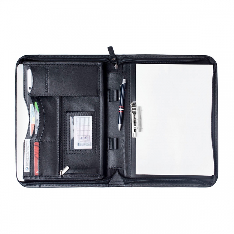 Кожаная папка черная Elmdale Black 961001/BL