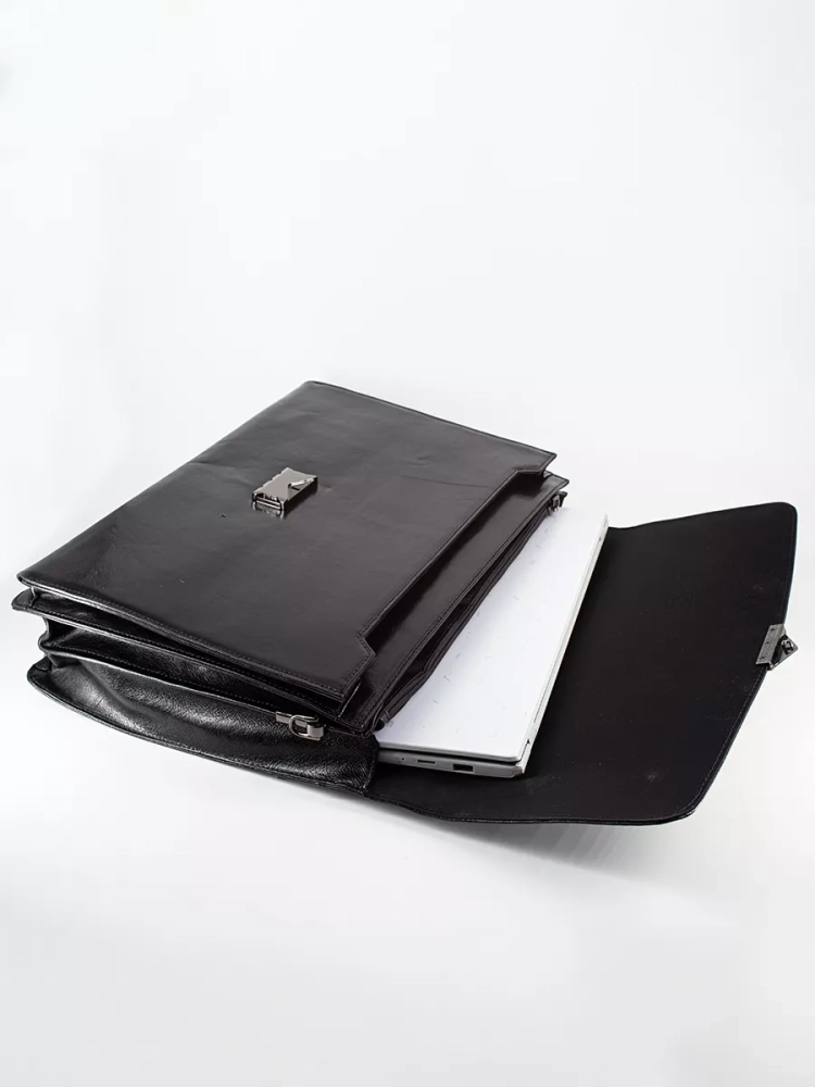 Деловой мужской кожаный портфель для документов и ноутбука с кодовым замком Paul Rayner 1-9504-1