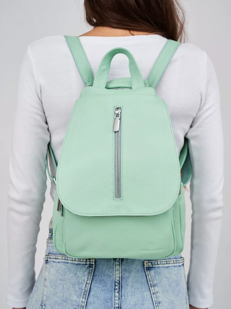 Рюкзак женский кожаный Paul Rayner мятный 1031