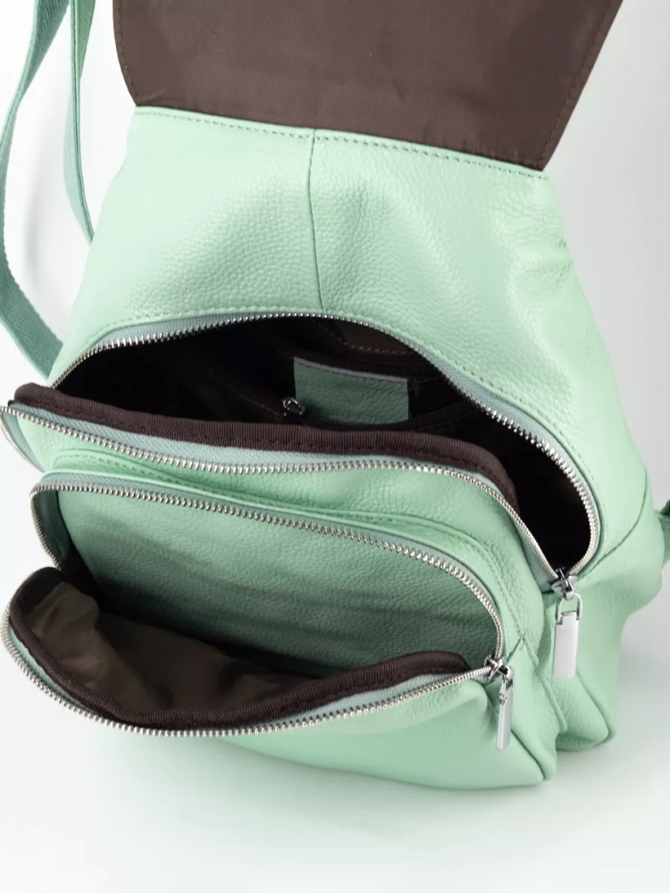 Рюкзак женский кожаный Paul Rayner мятный 1031