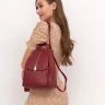 Рюкзак женский кожаный маленький Paul Rayner красный 1031-1