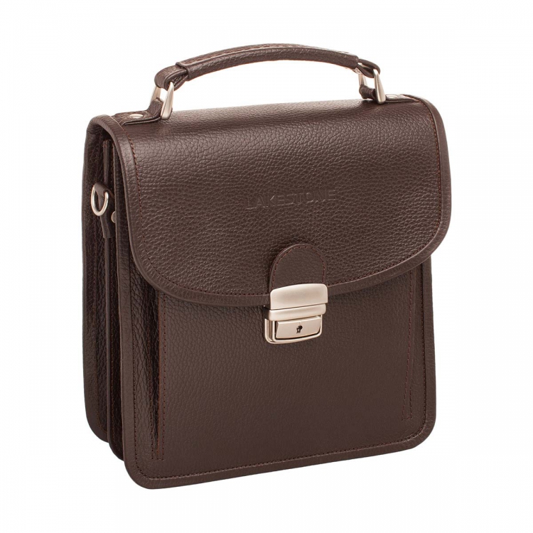 Компактный коричневый мужской портфель Bishop Brown