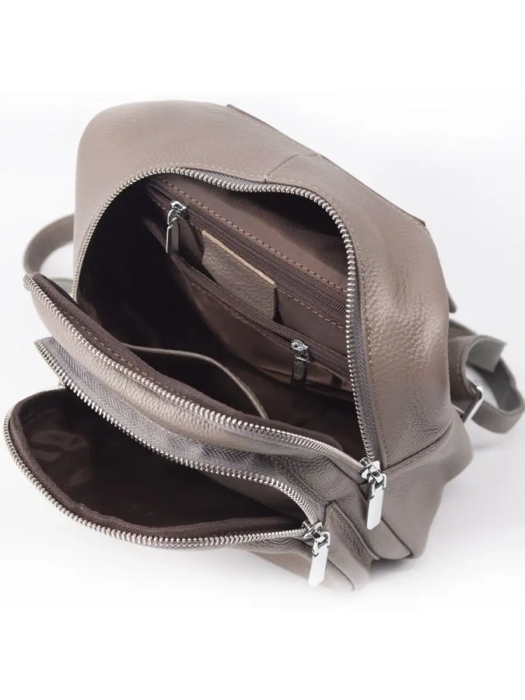 Рюкзак женский кожаный маленький Paul Rayner серый 1031-1