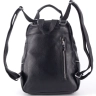 Женский кожаный городской рюкзак PR черный 1029