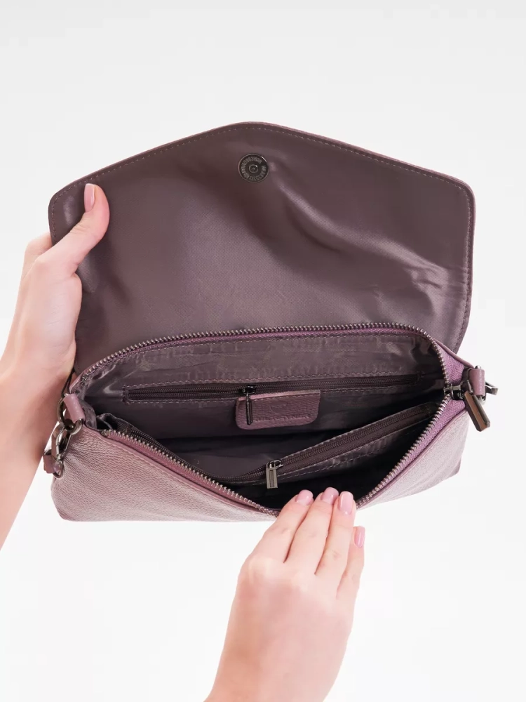 Клатч женский кожаный розовый 8819